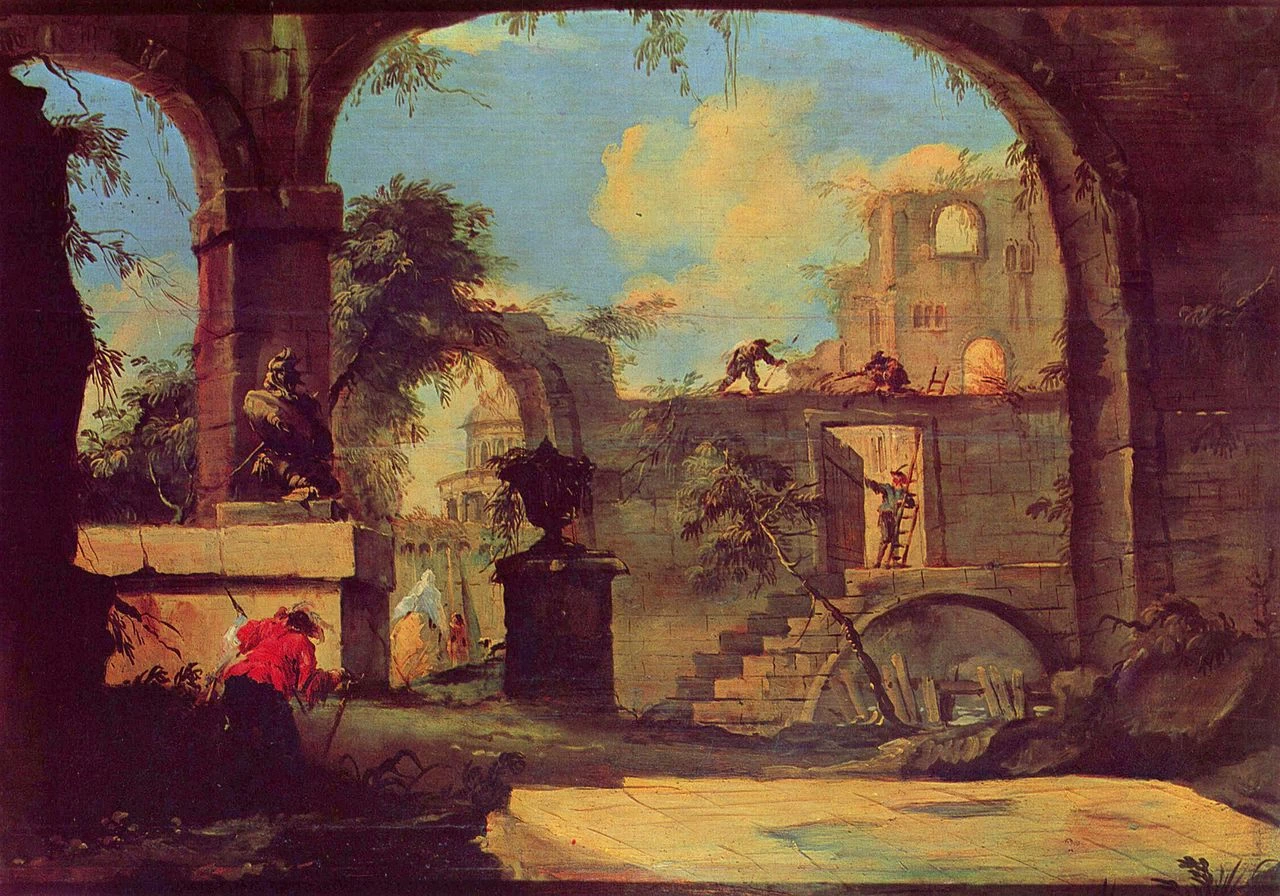 Capriccio con figure45 - Francesco Guardi, Capriccio con figure